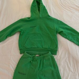 Pangaia Heavyweight Green Hoodie and Sweatpants Set Size S
